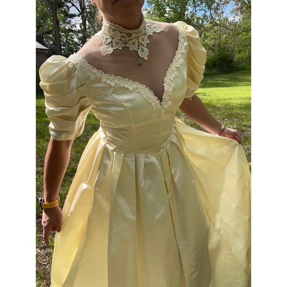 80s Jessica McClintock Wedding Dress Cinderella Cottagecore Victorian Style NWT - Picture 1 of 14